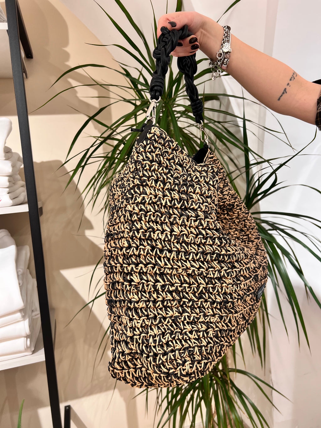 BORSA BICOLORE IN RAFIA – ERMANNO FIRENZE