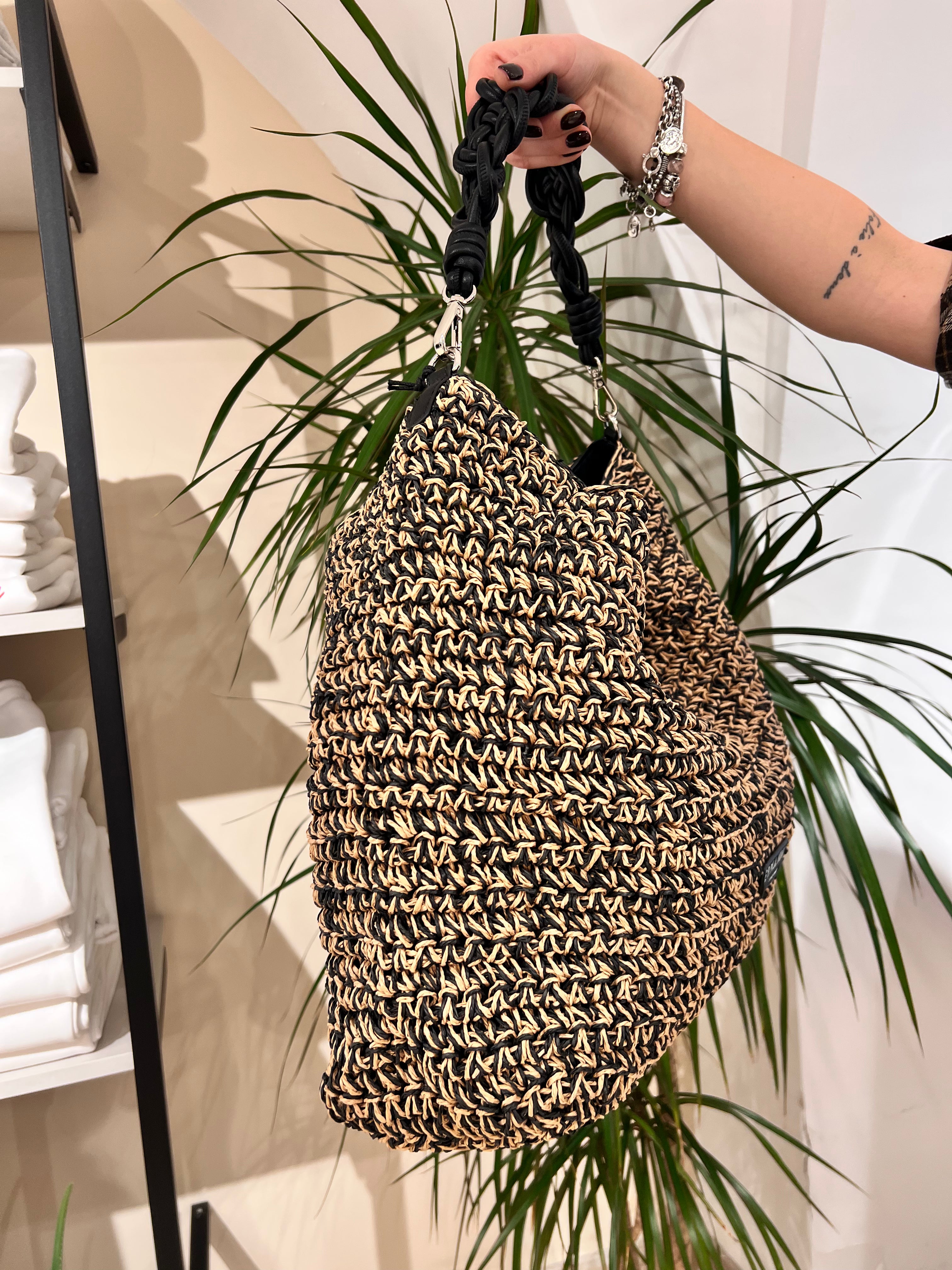 BORSA BICOLORE IN RAFIA – ERMANNO FIRENZE