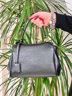 BORSA NERA RUE MADAME MEDIA MORBIDA CON SCRITTA ORO