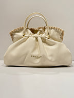 BORSA ERMANNO SCERVINO FIRENZE IN ECO PELLE BIANCA CON DETTAGLI INTRECCIATI