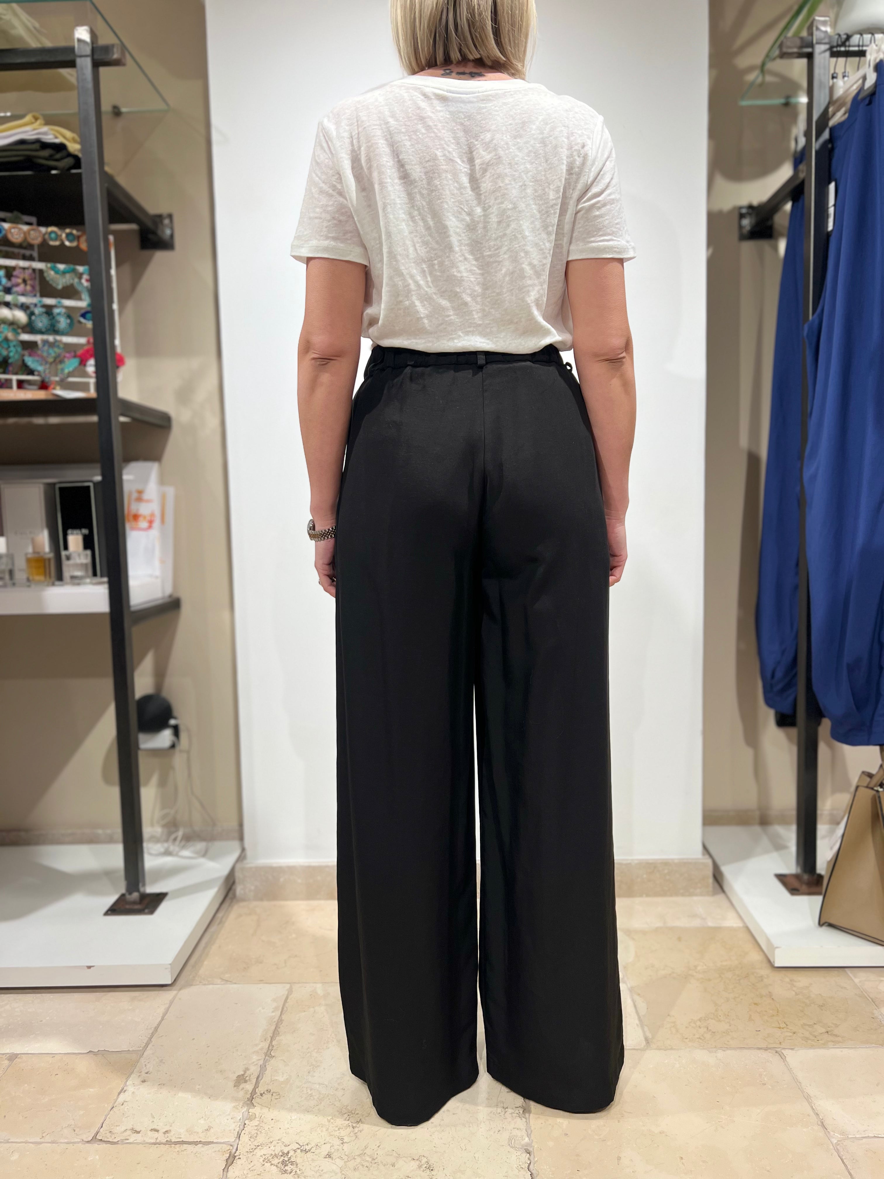 PANTALONE CHIARA PALAZZO IN TESSUTO FLUIDO