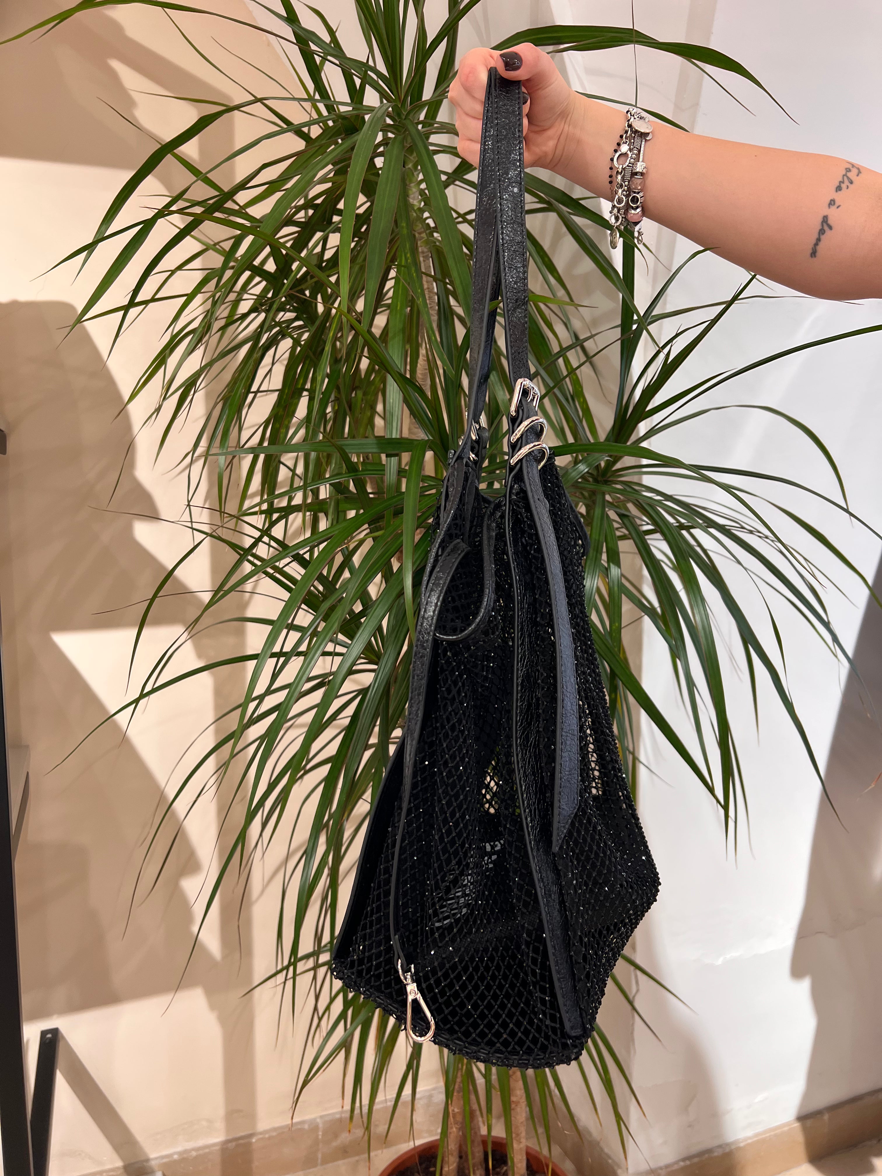 BORSA TOTE GRANDE A RETE DI STRASS – ERMANNO FIRENZE