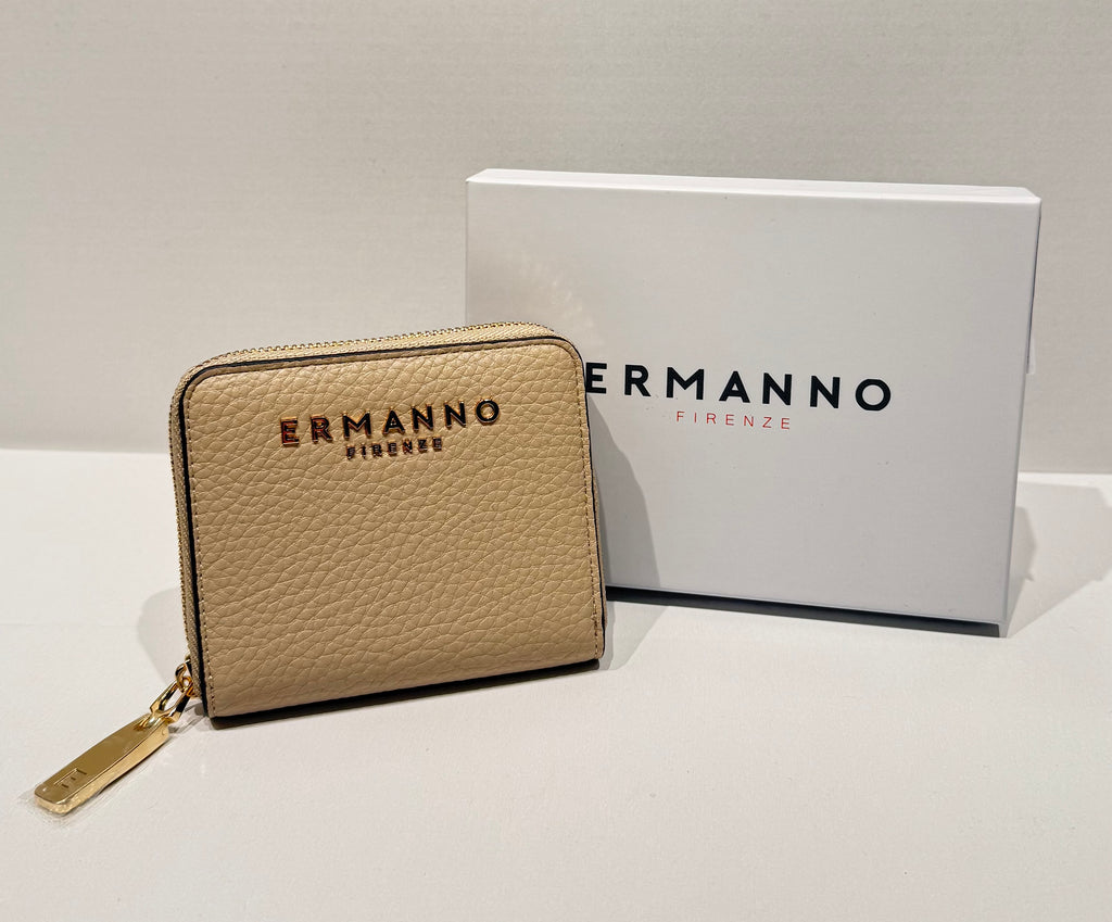 PORTAFOGLIO ERMANNO SCERVINO IN ECOPPELLE MARTELLATA CON LOGO DORATO