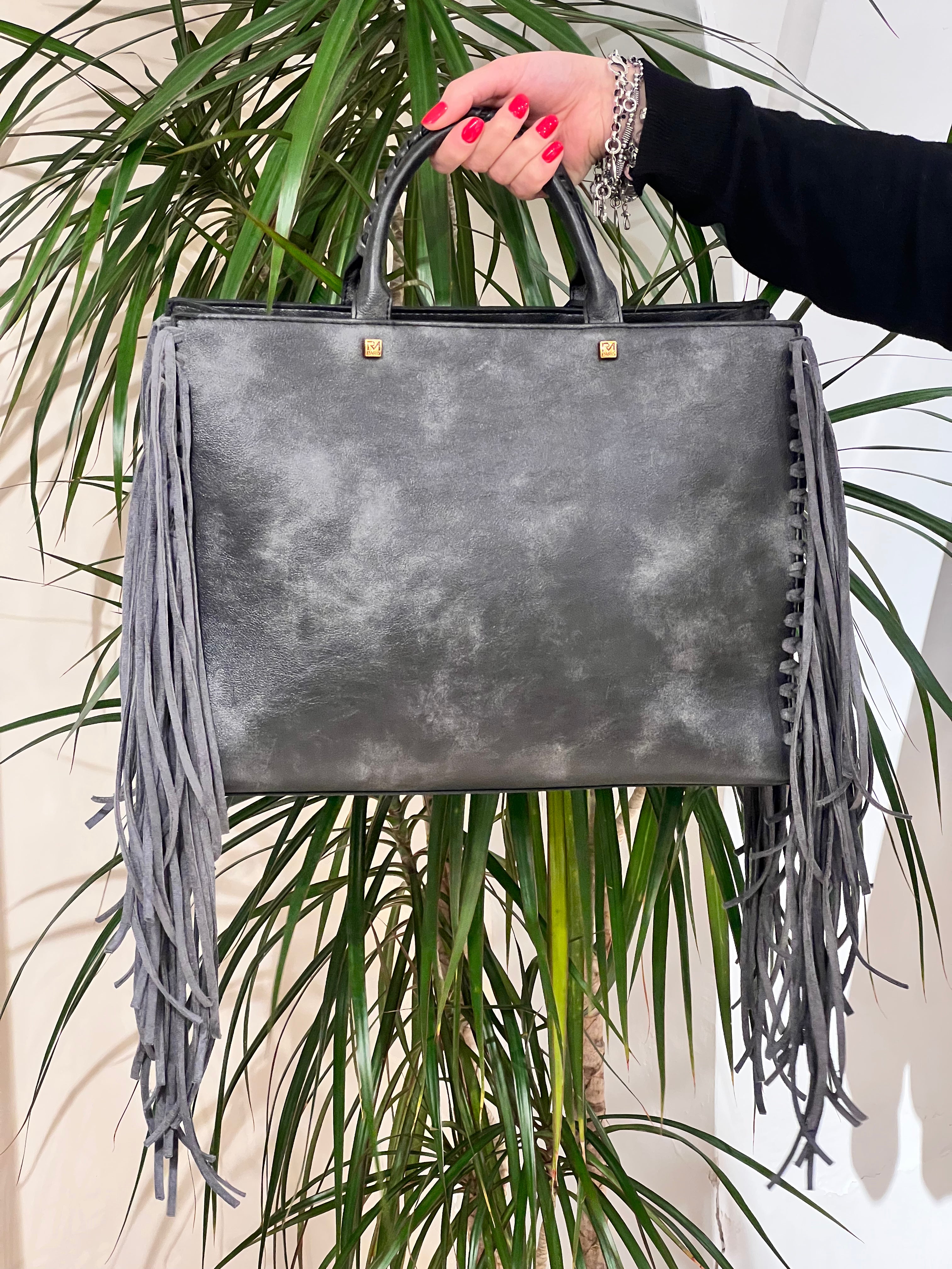 BORSA RUE MADAME IN ECOPELLE VEGAN EFFETTO VINTAGE CON FRANGE