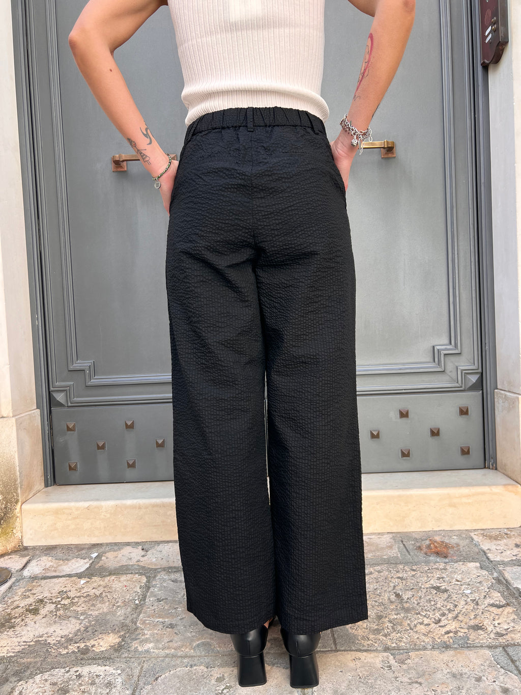 PANTALONE IN COTONE SEERSUCKER – SUN68