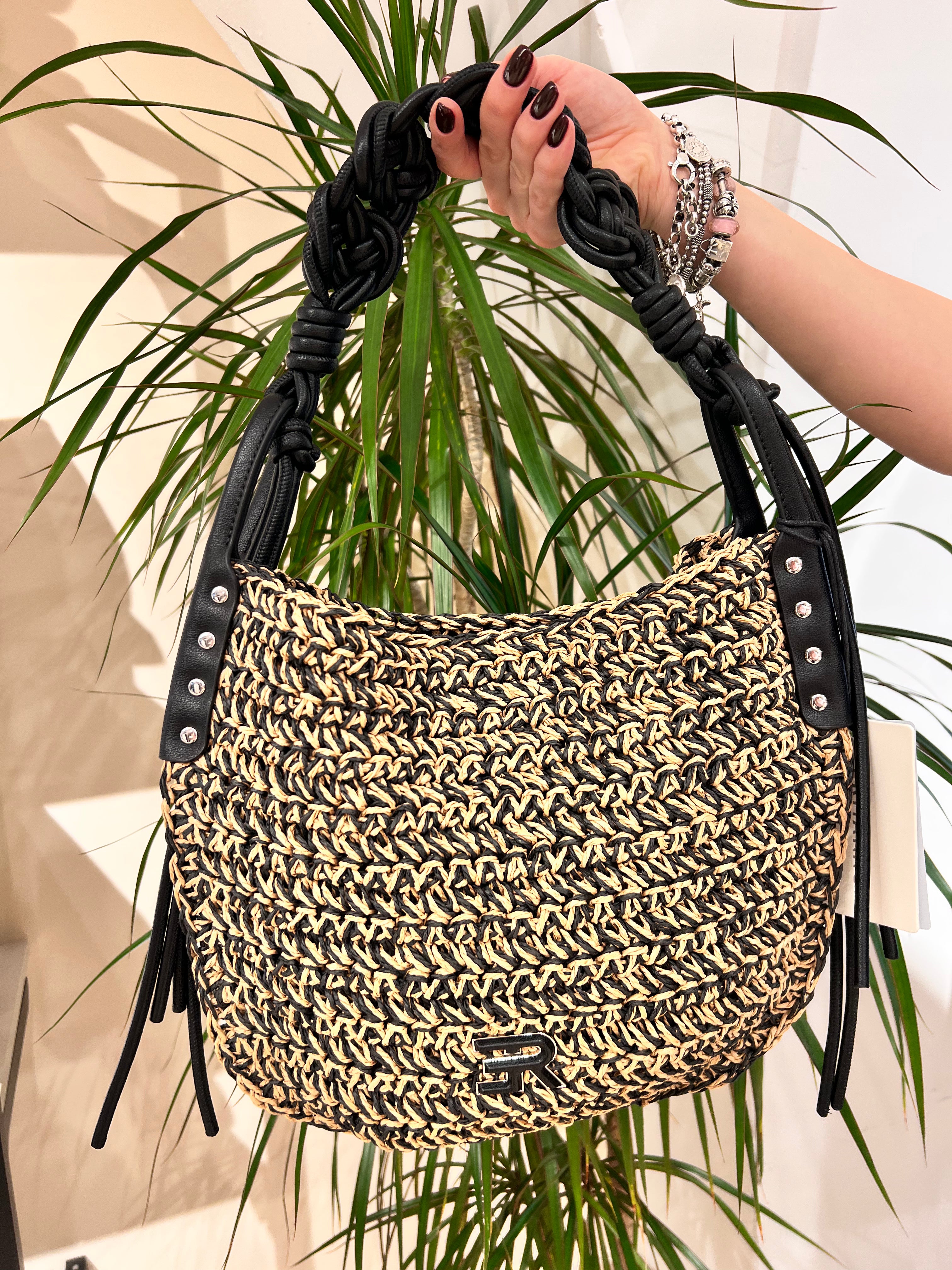 BORSA BICOLORE IN RAFIA – ERMANNO FIRENZE