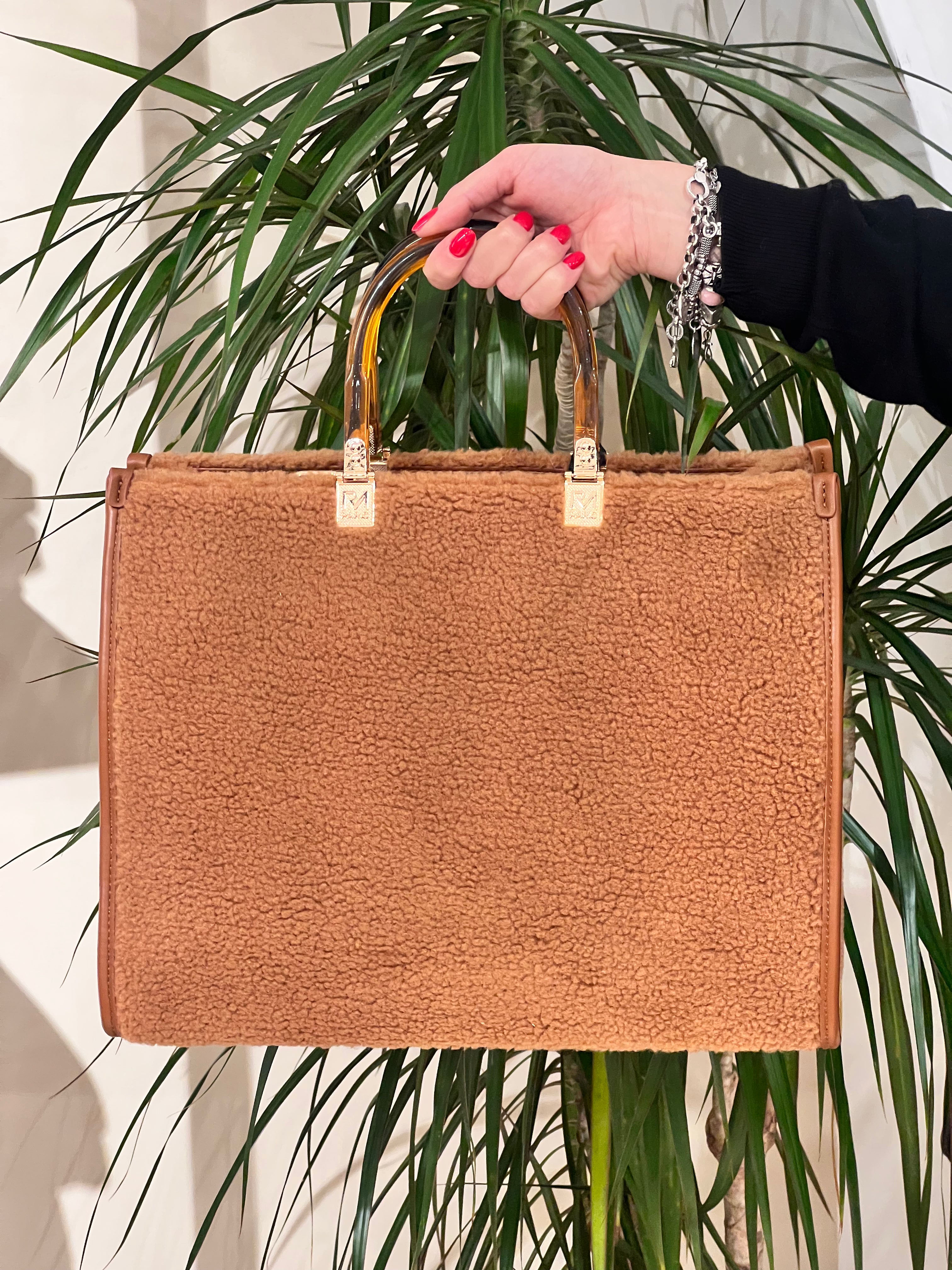 BORSA GRANDE RUE MADAM CON ORSETTO COLORATO