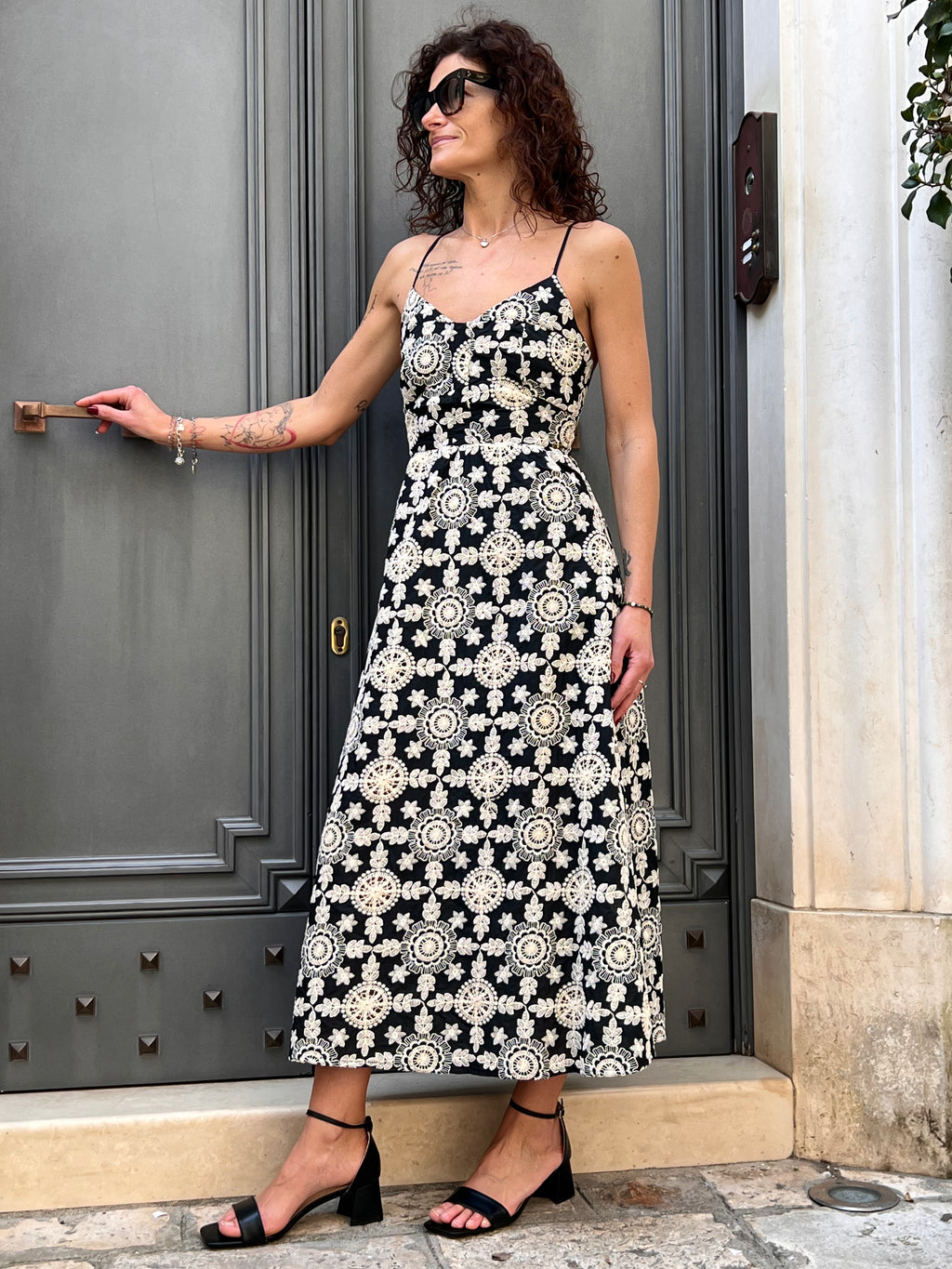 ABITO MIDI IN COTONE RICAMATO – FRACOMINA