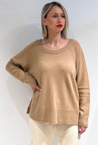 MAGLIA GIROCOLLO 100% CASHMERE – VESTIBILITÀ COMODA CON SPACCHI LATERALI