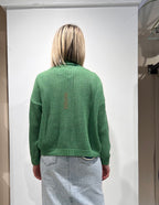 CARDIGAN IN MAGLIA TRAFORATA CON BOTTONI