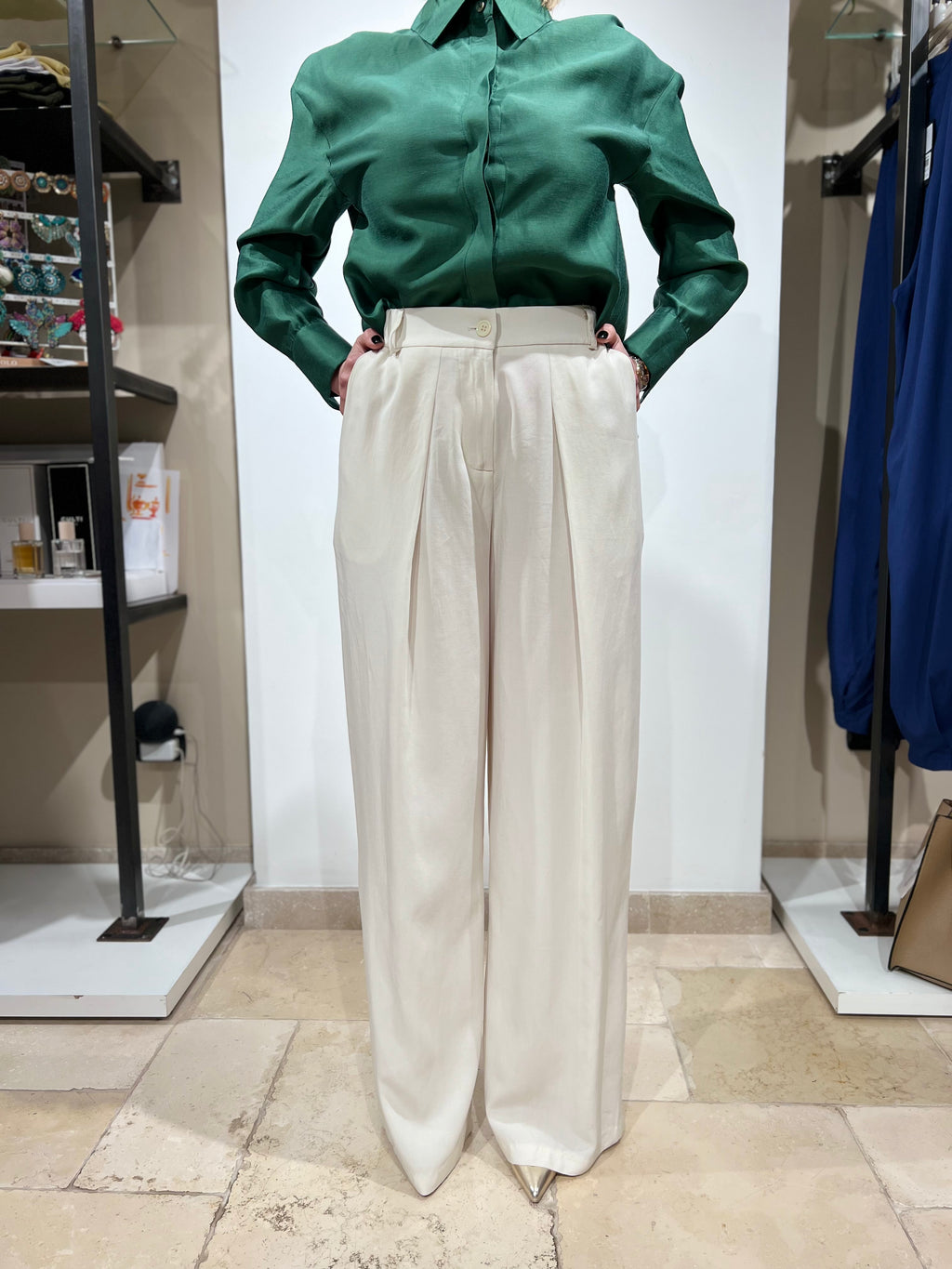 PANTALONE CHIARA PALAZZO IN TESSUTO FLUIDO