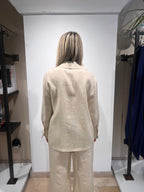 CAMICIA IN PURO LINO CON DETTAGLI ARGENTO