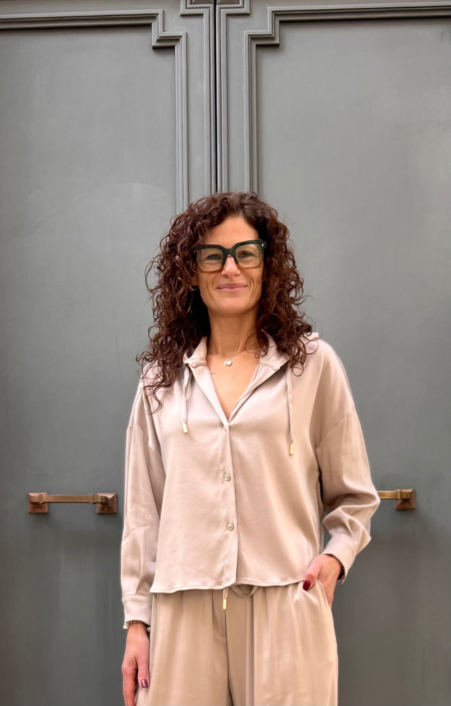 CAMICIA REGULAR CON CAPPUCCIO IN TENCEL – FRACOMINA