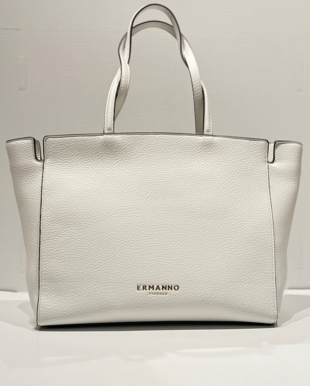 BORSA TOTE ERMANNO SCERVINO IN ECOPPELLE MARTELLATA CON INTRECCI LATERALI