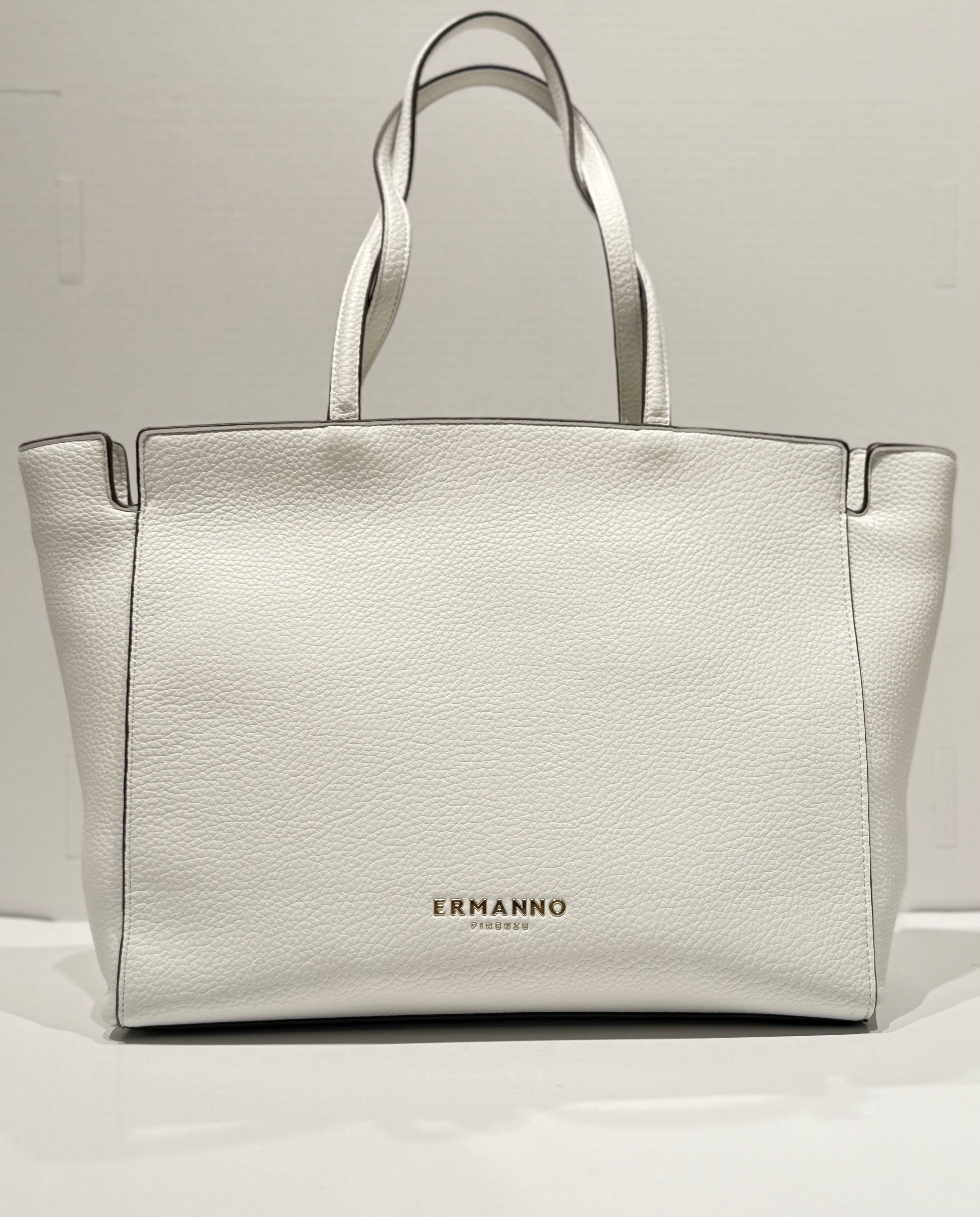 BORSA TOTE ERMANNO SCERVINO IN ECOPPELLE MARTELLATA CON INTRECCI LATERALI