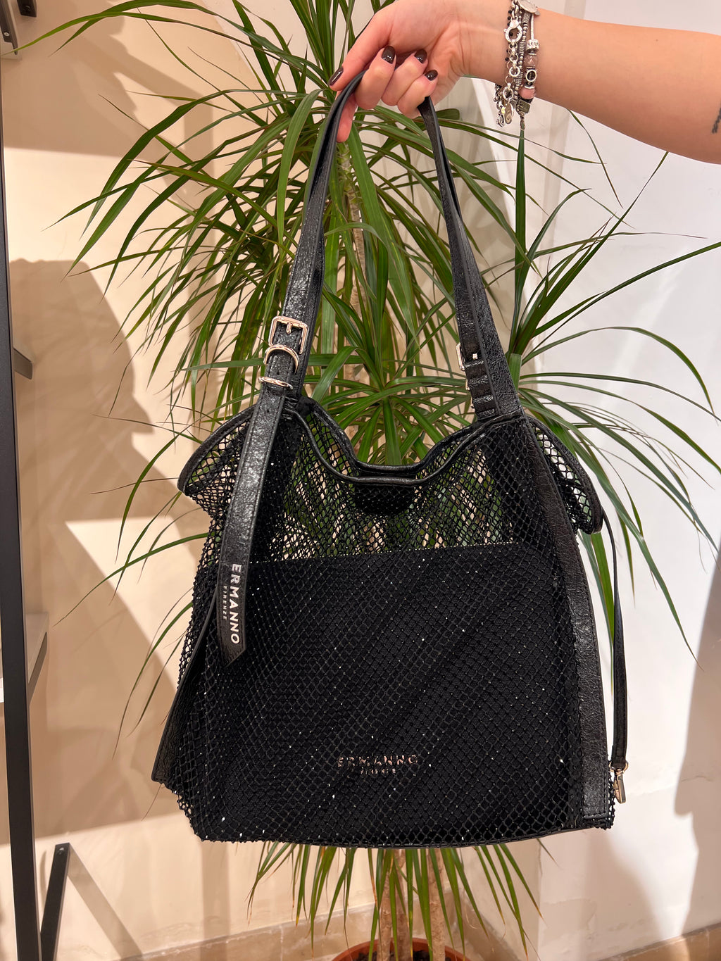 BORSA TOTE GRANDE A RETE DI STRASS – ERMANNO FIRENZE