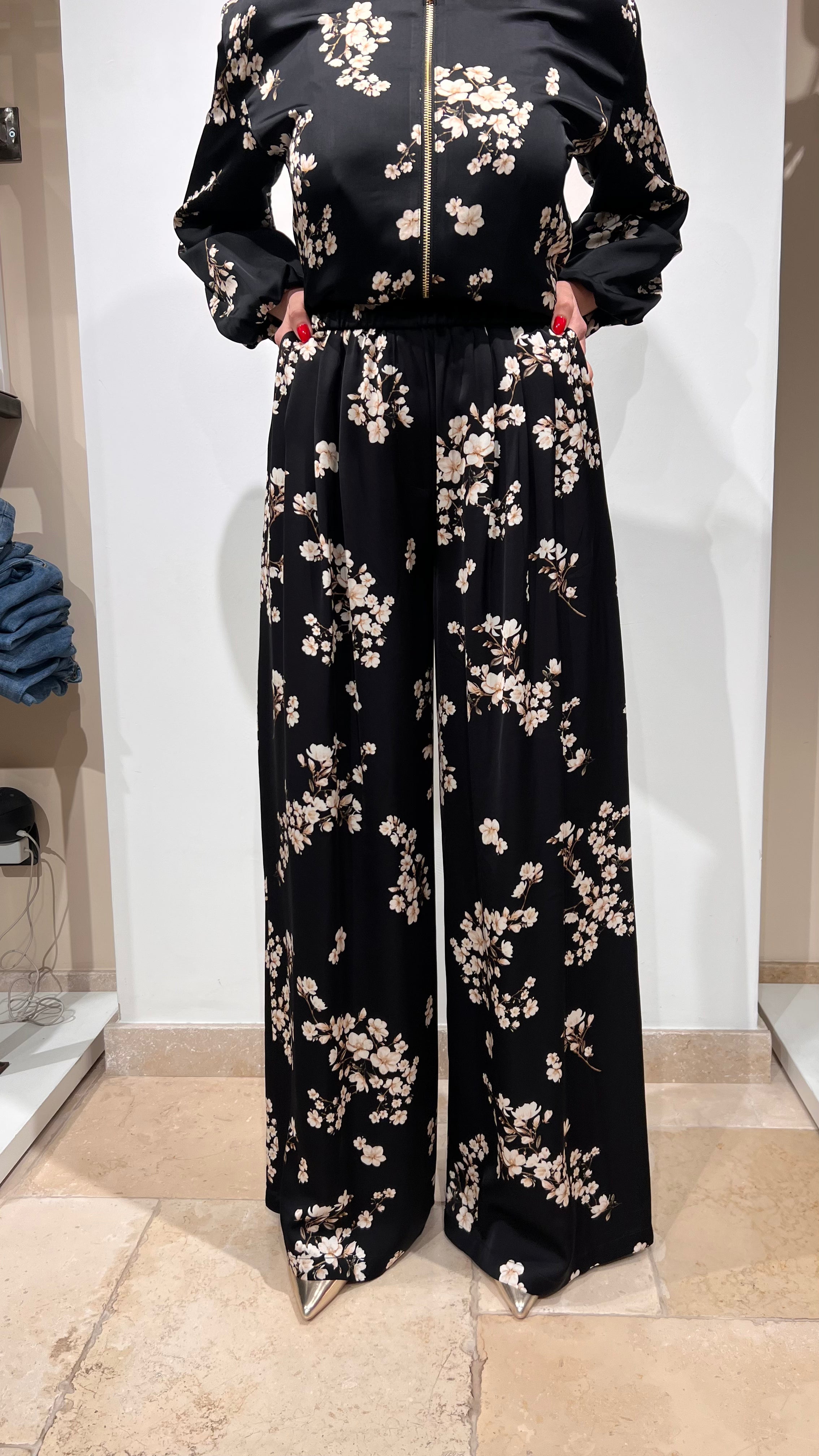 PANTALONE PALAZZO FLOREALE