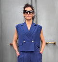 GILET CORTO SMANICATO DOPPIOPETTO – FRACOMINA