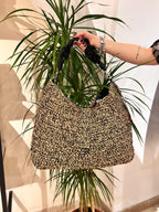 BORSA BICOLORE IN RAFIA – ERMANNO FIRENZE
