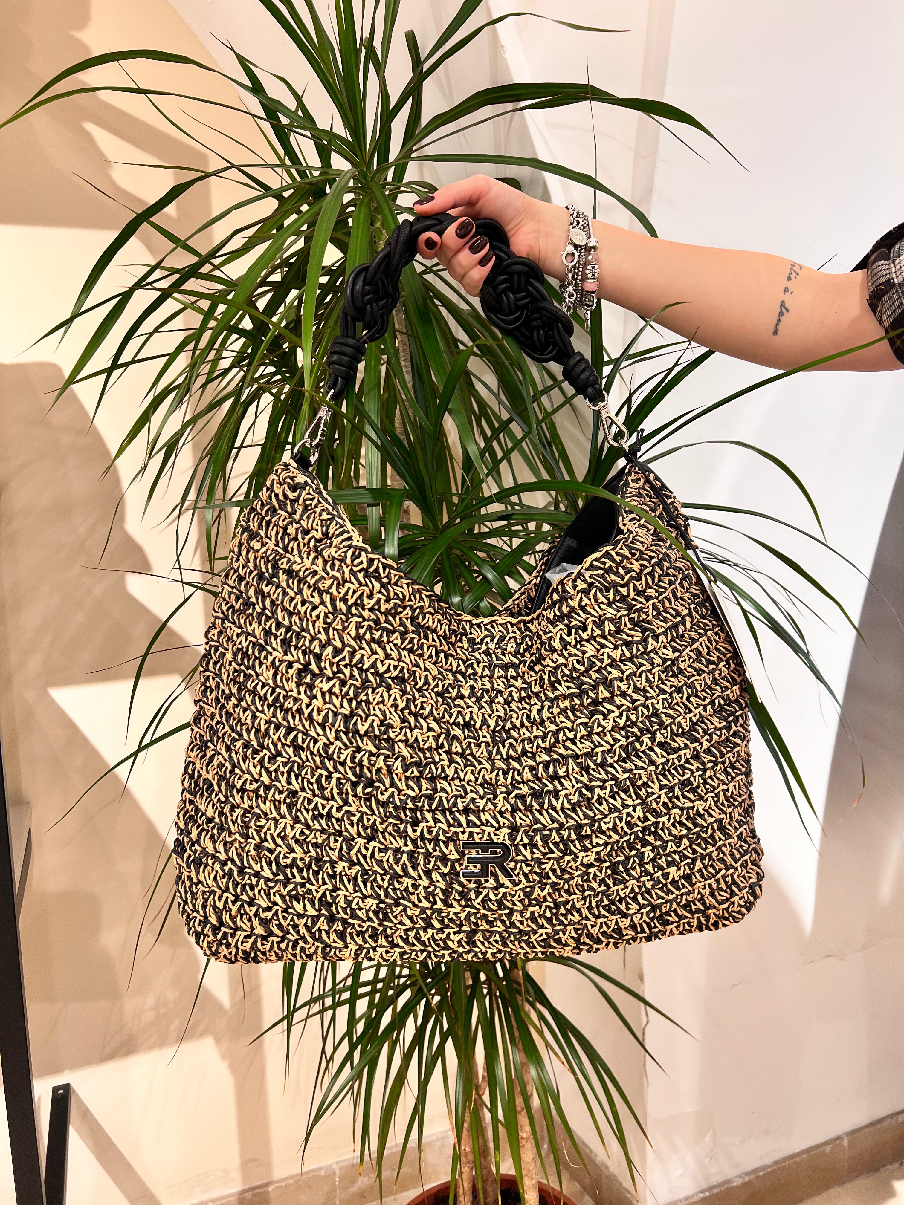 BORSA BICOLORE IN RAFIA – ERMANNO FIRENZE