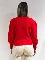 CARDIGAN ROSSO IN MISTO ALPACA | STILE E COMFORT INVERNALE