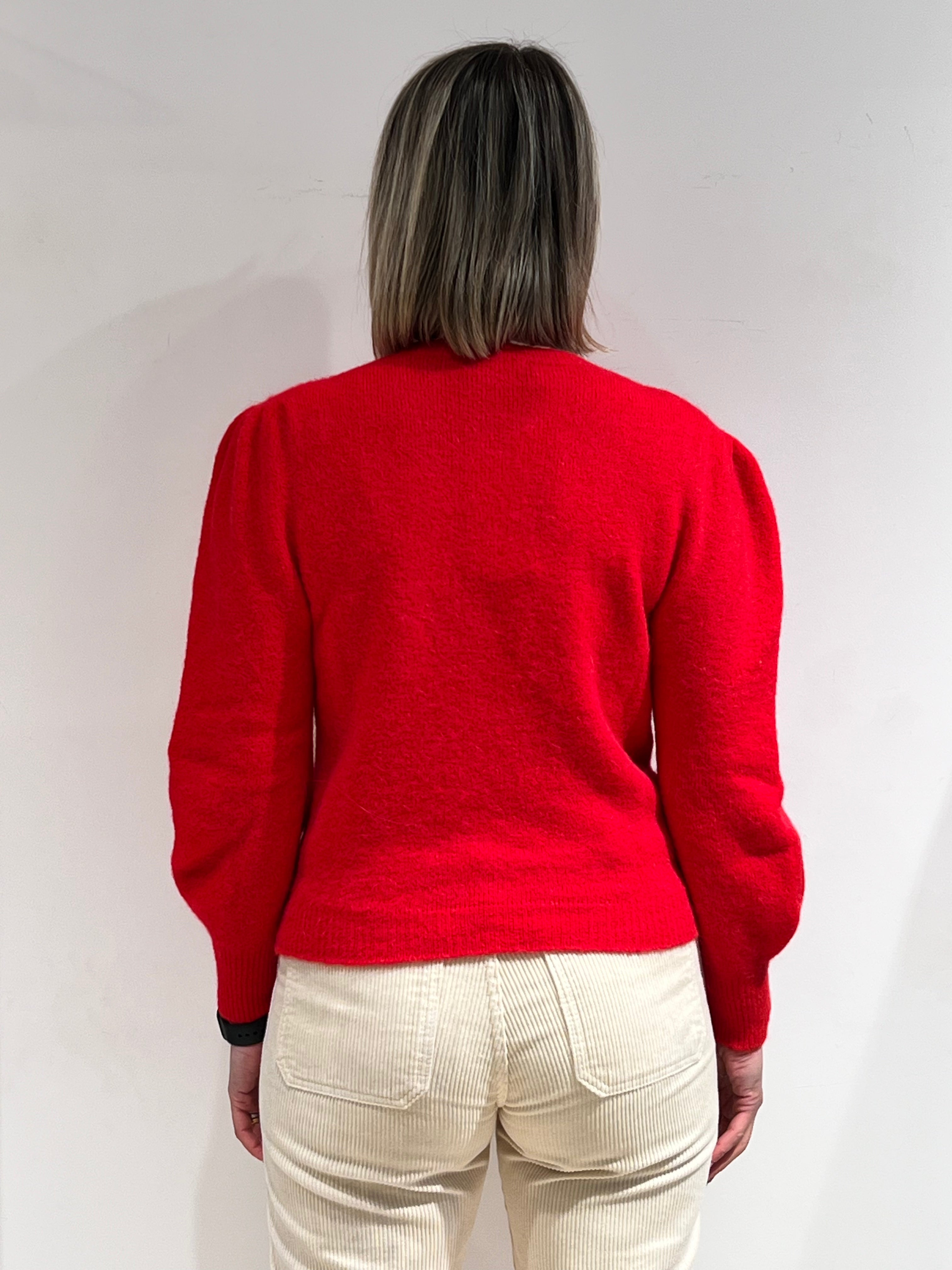 CARDIGAN ROSSO IN MISTO ALPACA | STILE E COMFORT INVERNALE
