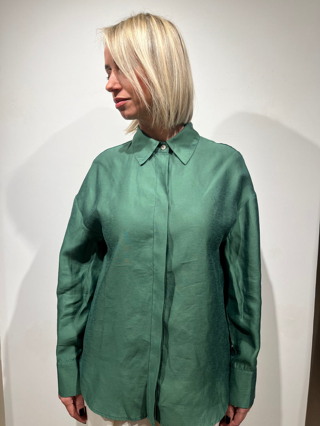 CAMICIA FLUIDA VERDE SMERALDO