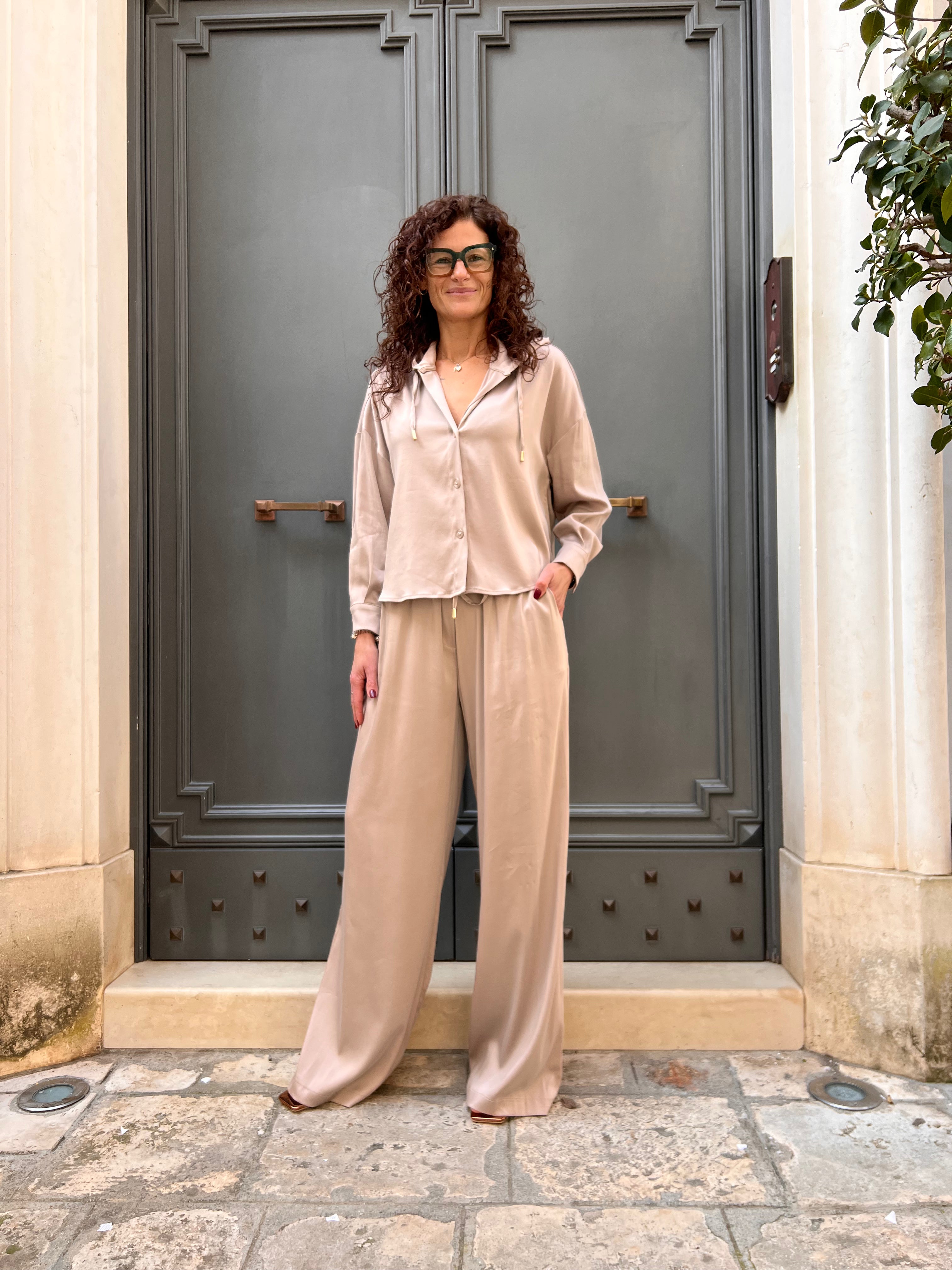 PANTALONE IN TENCEL CON MOLLA IN VITA E COULISSE – FRACOMINA