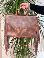 BORSA RUE MADAME IN ECOPELLE VEGAN EFFETTO VINTAGE CON FRANGE