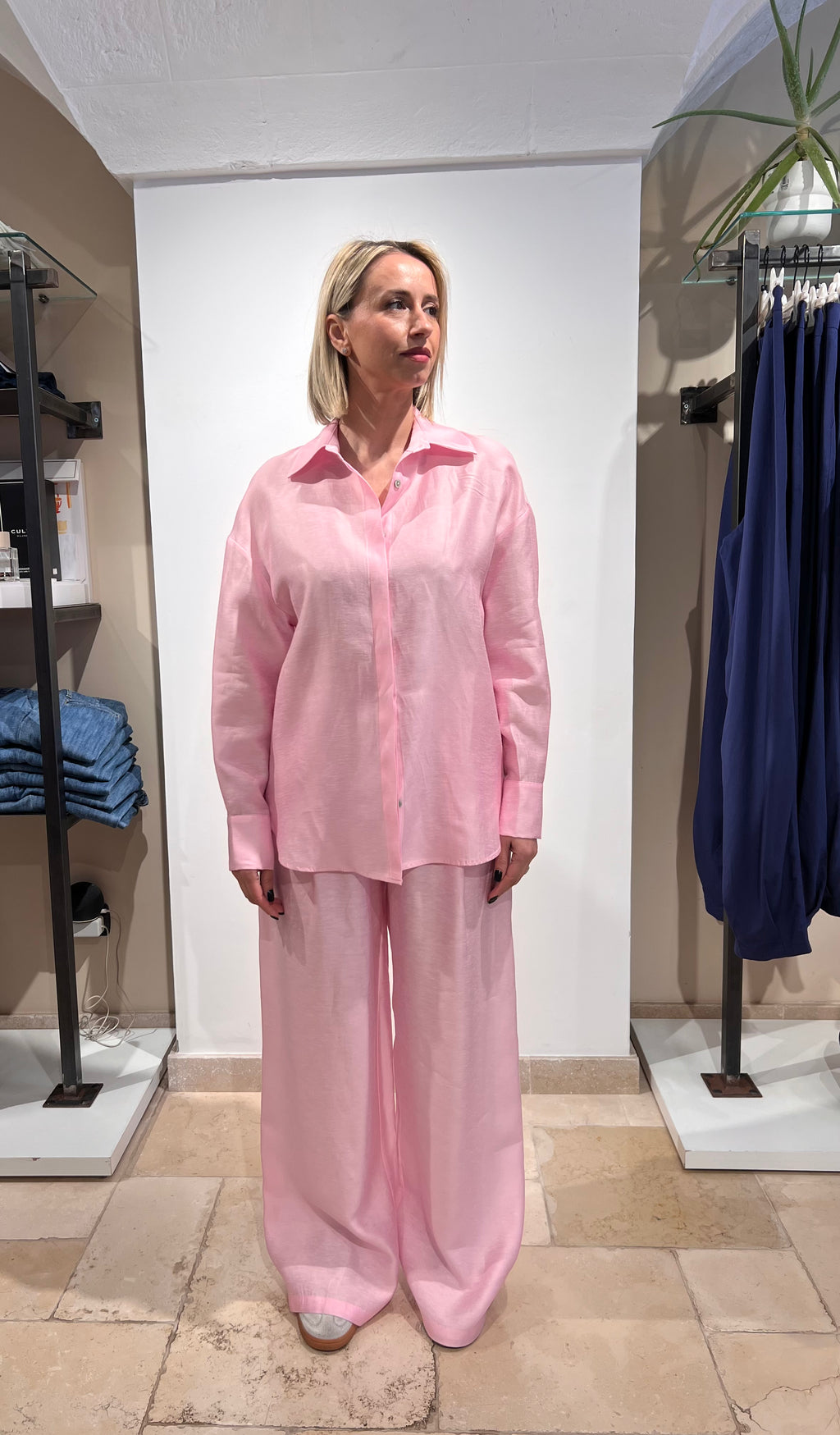 PANTALONE PALAZZO FLUIDO CON ELASTICO IN VITA