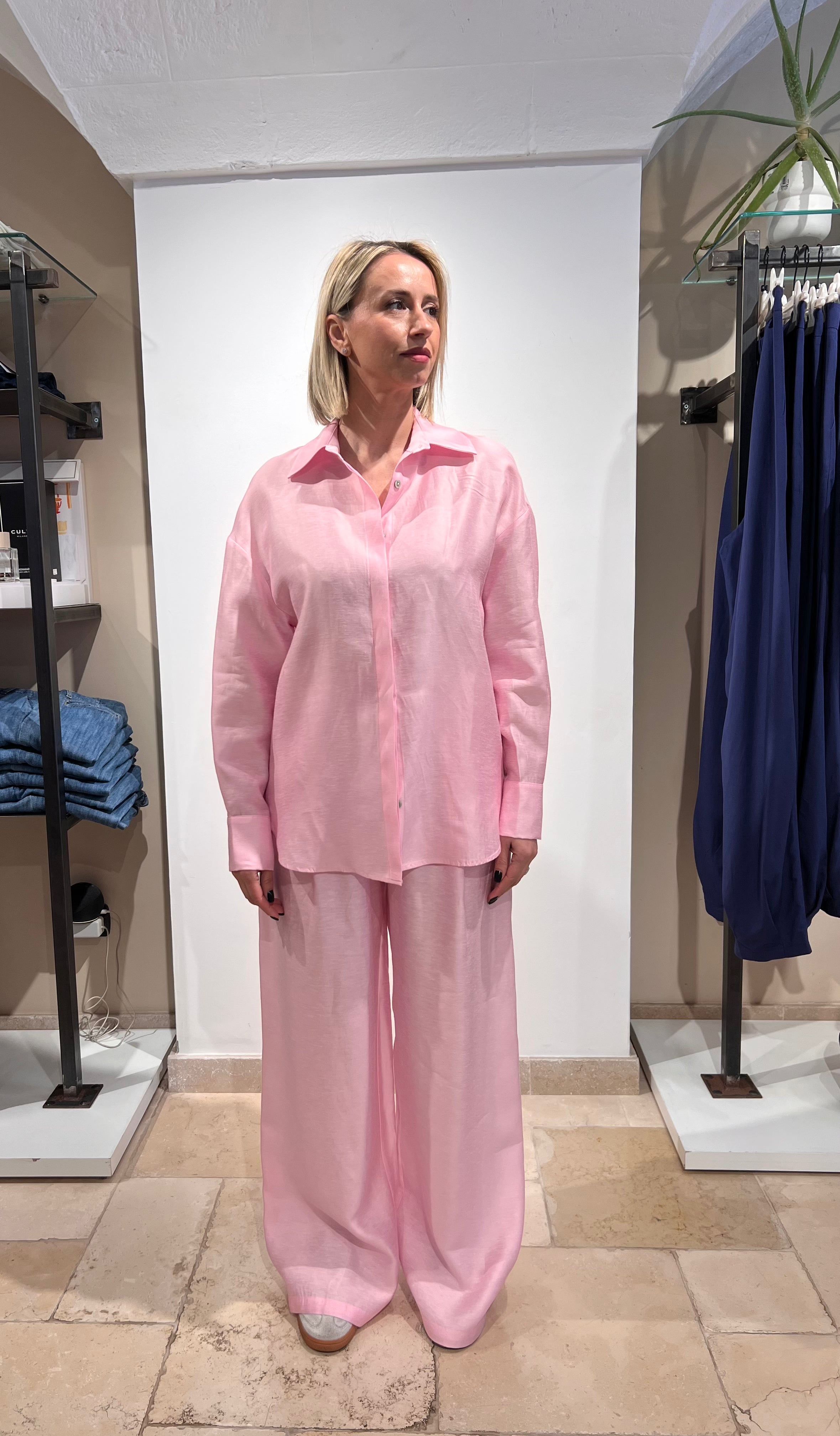 PANTALONE PALAZZO FLUIDO CON ELASTICO IN VITA