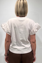 T-SHIRT IN COTONE SUN68 CON MANICHE VOLANT
