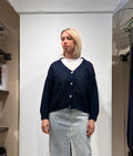 CARDIGAN IN MAGLIA TRAFORATA CON BOTTONI
