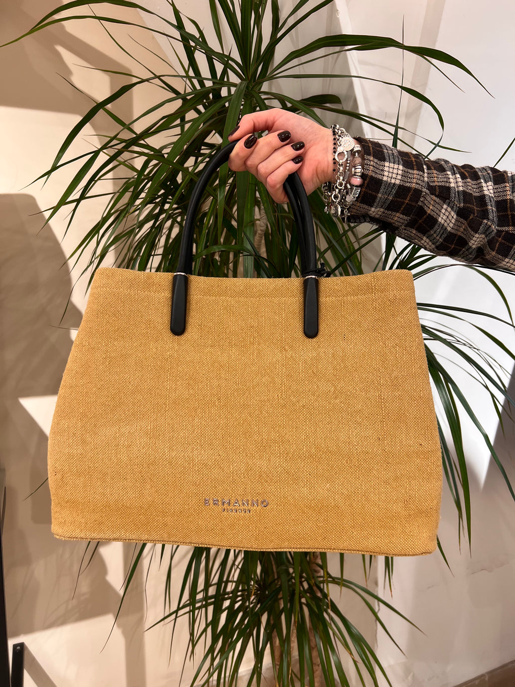 BORSA TOTE GRANDE NATURALE  – ERMANNO FIRENZE