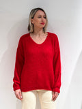 MAGLIA ROSSA SCOLLO A V  MISTO ALPACA – MODELLO OVER