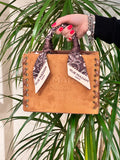 BORSA RUE MADAME IN ECO CAMOSCIO CON FULARD AL MANICO
