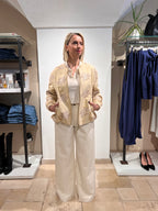 BOMBER CON RICAMI FLOREALI E PAILLETTES