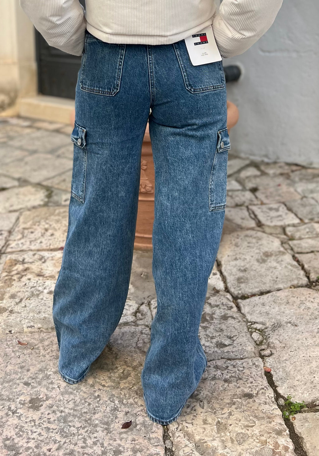 JEANS DONNA GAMBA LARGA TOMMY TASCONATO LAVAGGIO MEDIO