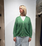 CARDIGAN IN MAGLIA TRAFORATA CON BOTTONI