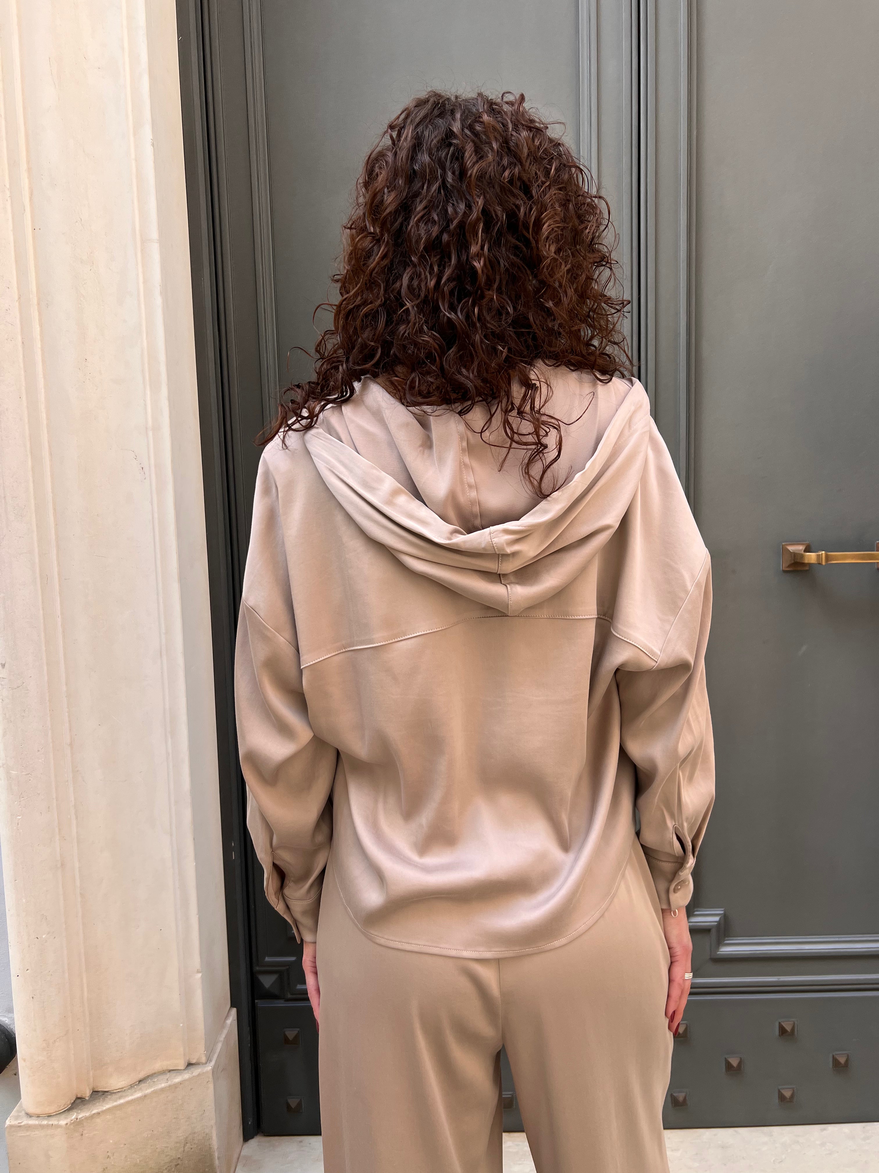 CAMICIA REGULAR CON CAPPUCCIO IN TENCEL – FRACOMINA