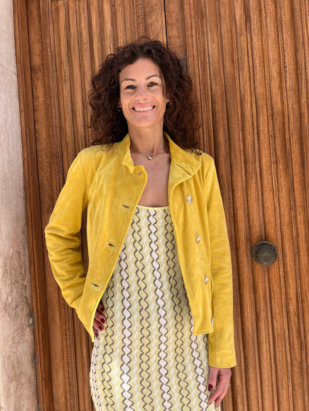 GIUBBINO IN VERA PELLE SCAMOSCIATA FODERATO