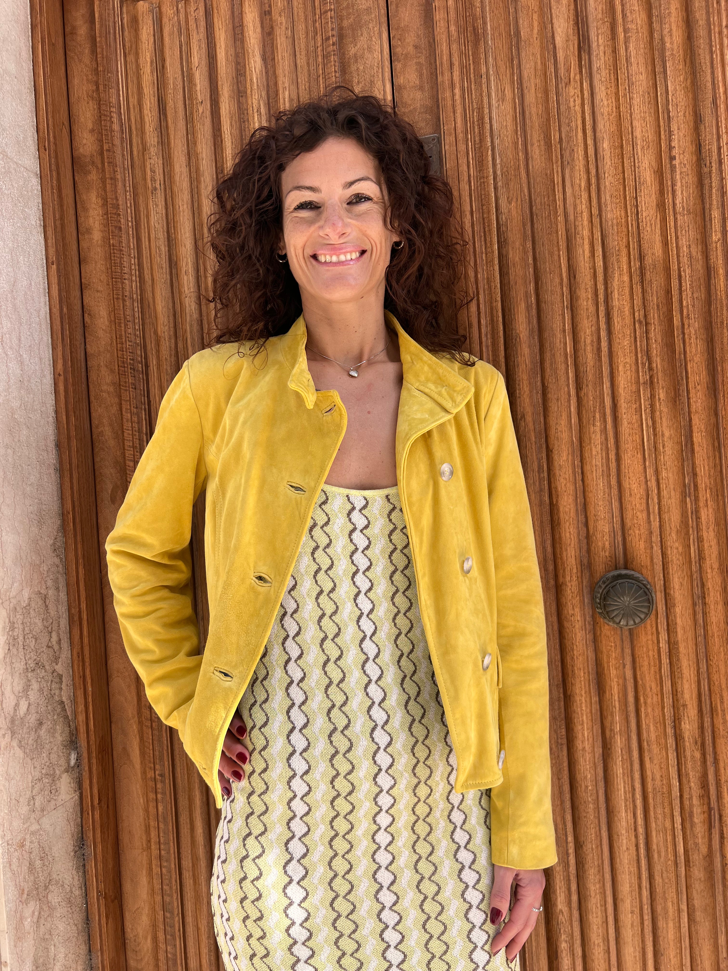 GIUBBINO IN VERA PELLE SCAMOSCIATA FODERATO