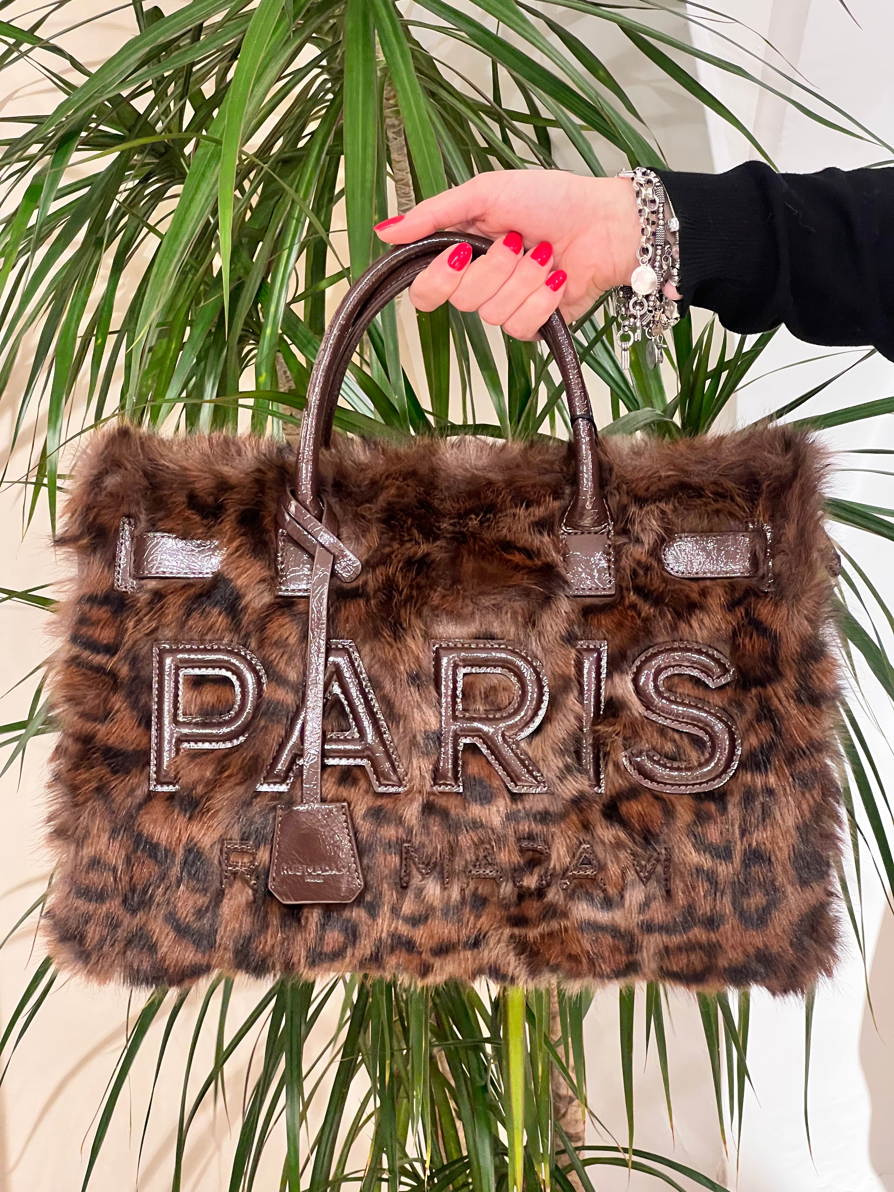 BORSA GRANDE RUE MADAME IN ECO PELLICCIA MACULATA