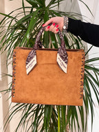 BORSA RUE MADAME IN ECO CAMOSCIO CON FULARD AL MANICO