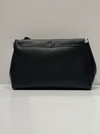 BORSA ERMANNO SCERVINO IN ECO PELLE MARTELLATA NERA LARGE CON INTRECCI E DETTAGLI ORO