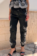 PANTALONE CON RICAMI FLOREALI E TASCONI – FRACOMINA