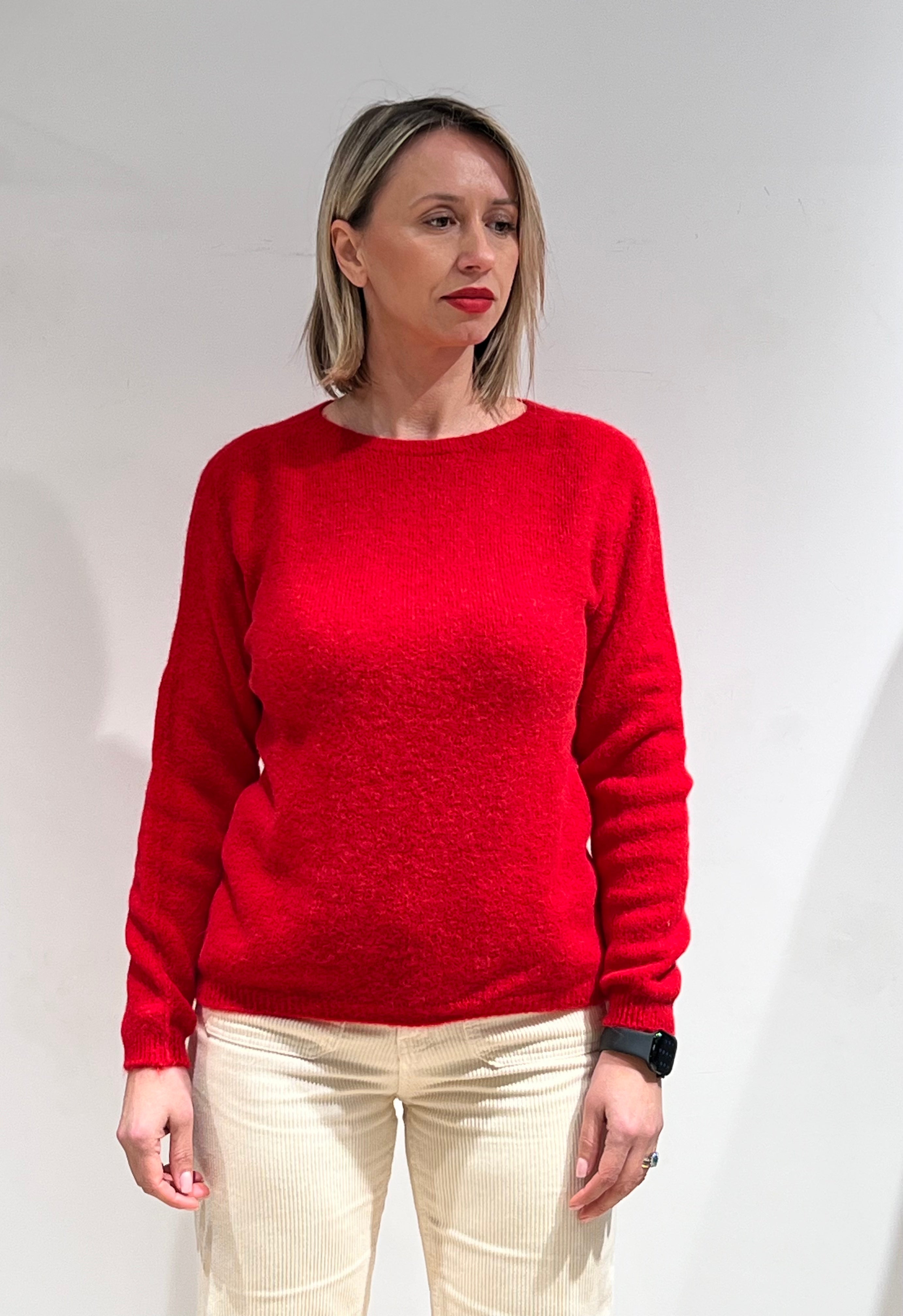 MAGLIA GIROCOLLO ROSSA MISTO ALPACA