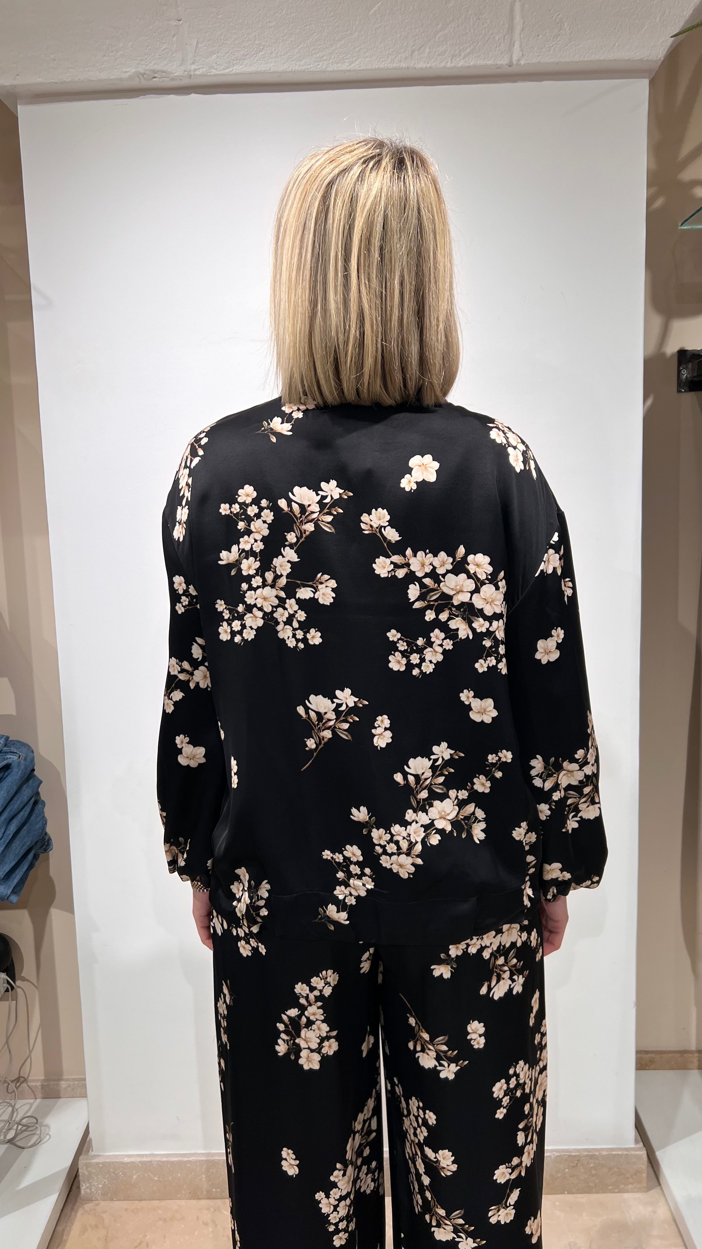 BOMBER SATINATO FLOREALE