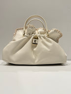 BORSA ERMANNO SCERVINO FIRENZE IN ECO PELLE BIANCA CON DETTAGLI INTRECCIATI