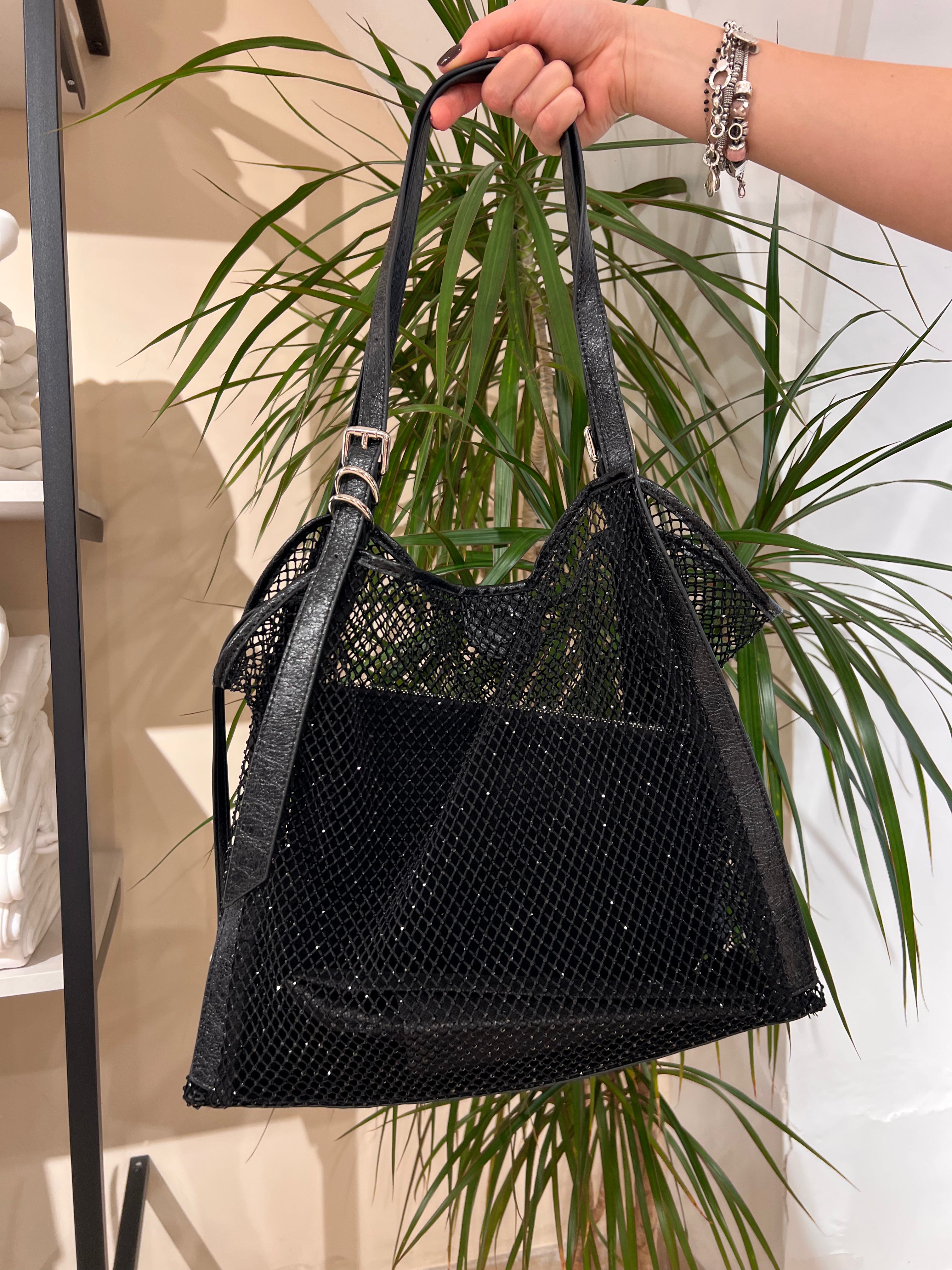 BORSA TOTE GRANDE A RETE DI STRASS – ERMANNO FIRENZE